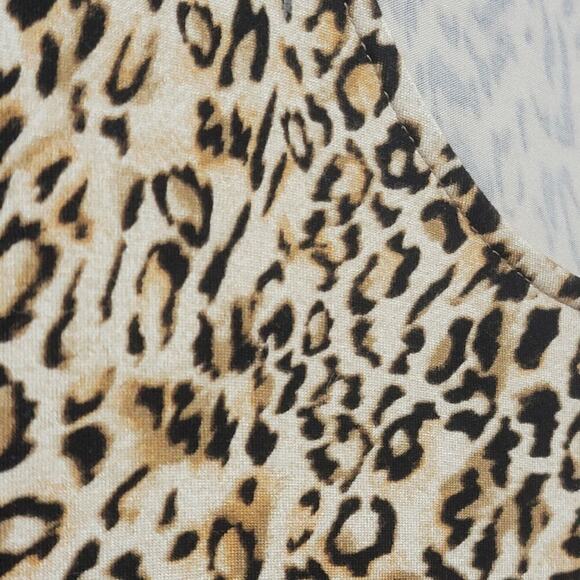 Chicos Animal Print Dress 0 (US 4/6) Short Sleeve Leopard Print Stretch 580 - Picture 5 of 11